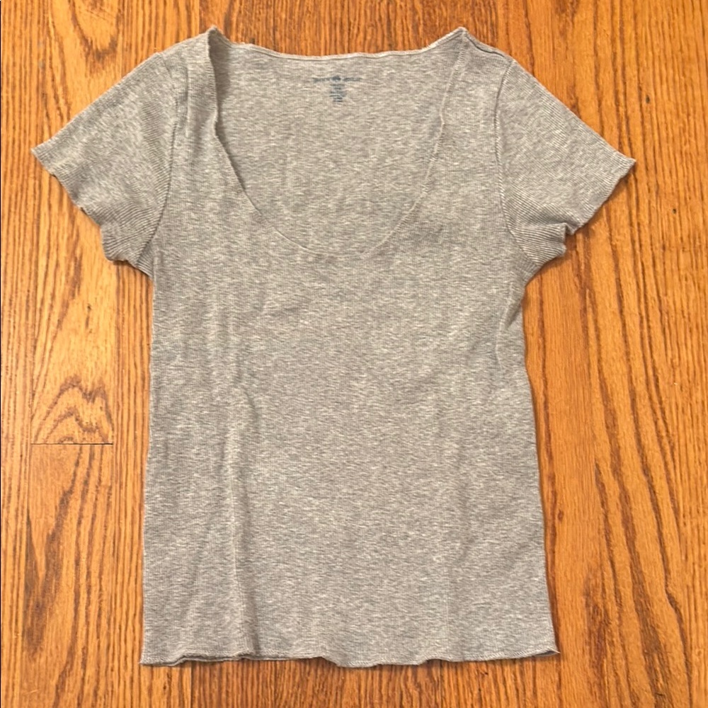 Brandy Mellville Gray Women's Scoop Neck Top